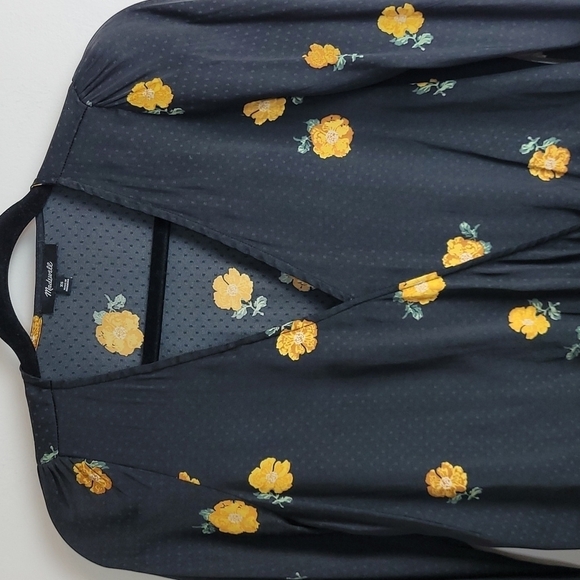 Madewell bubble sleeve wrap top in floating florets Sz XS - Picture 5 of 12